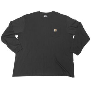 Carhartt Mens K126 BLK Loose Fit Long Sleeve Pocket T-Shirt Black 2XL TK0126-M